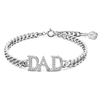 swarovski mother s day   dad bracelet  white  rhodium plated