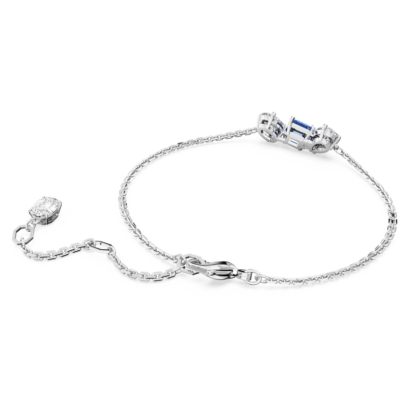 swarovski mesmera bracelet  mixed cuts  blue  rhodium plated
