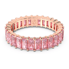 swarovski matrix ring baguette cut pink rose gold tone plated