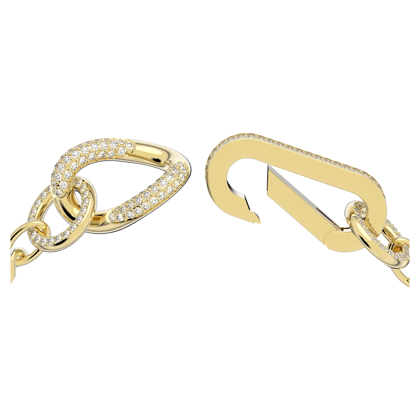 swarovski dextera bracelet  pav   mixed links  white  gold tone plated