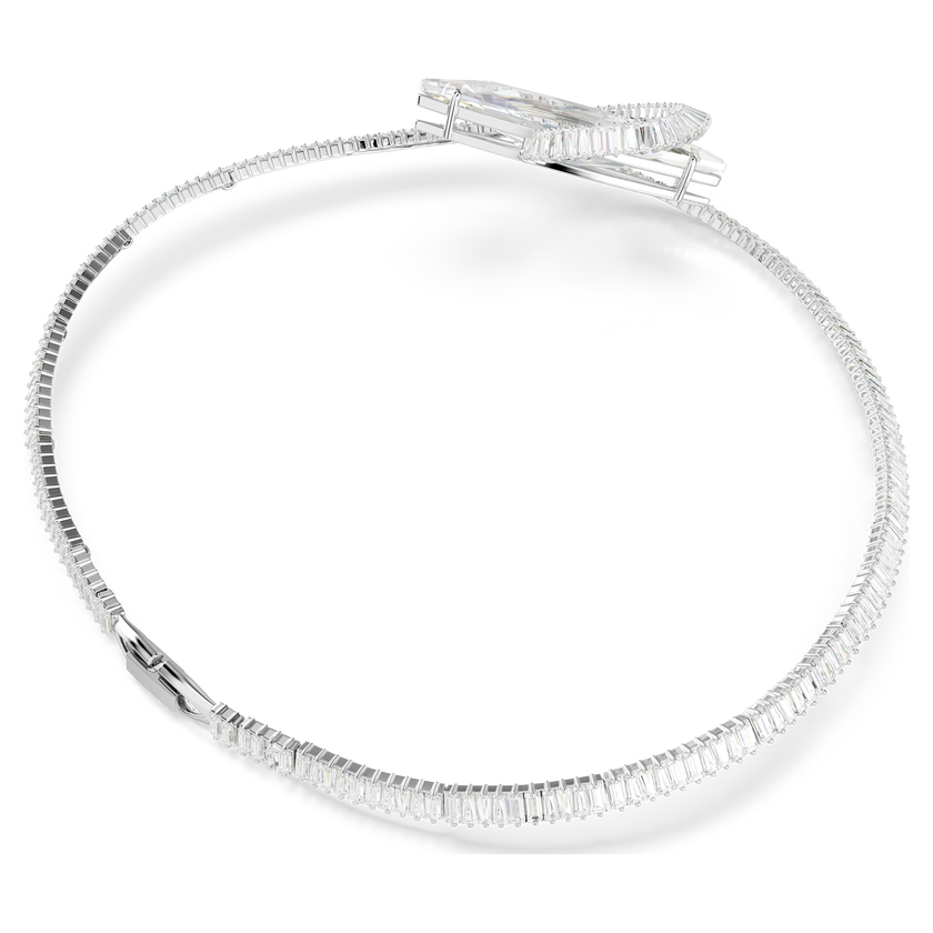 swarovski matrix choker  baguette cut  white  rhodium plated