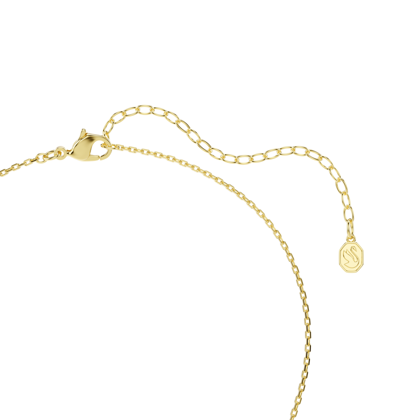 swarovski chroma pendant  pear cut  blue  18k gold finish