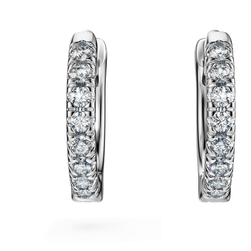 swarovski eternity hoop earrings  laboratory grown diamonds 0 1 ct tw  18k white gold