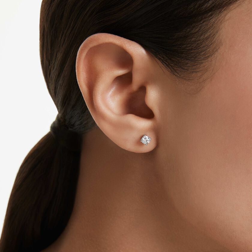 swarovski eternity stud earrings  lab grown diamonds 0 52 ct tw  round shape  sterling silver