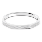 Dextera bangle, Octagon shape, White, Rhodium plated
