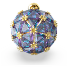 Curiosa stud earring, Single, Round, Blue, Gold-tone plated