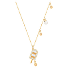 No Regrets Ice Cream Pendant, Multi-colored, Gold plating