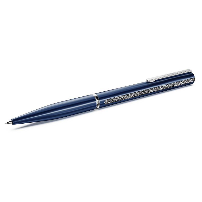 swarovski crystal shimmer glide ballpoint pen  blue  blue lacquered  chrome plated