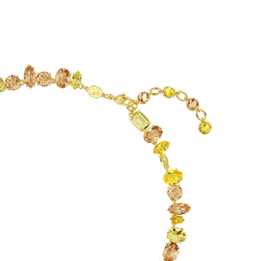 swarovski gema necklace  mixed cuts  yellow  18k gold finish