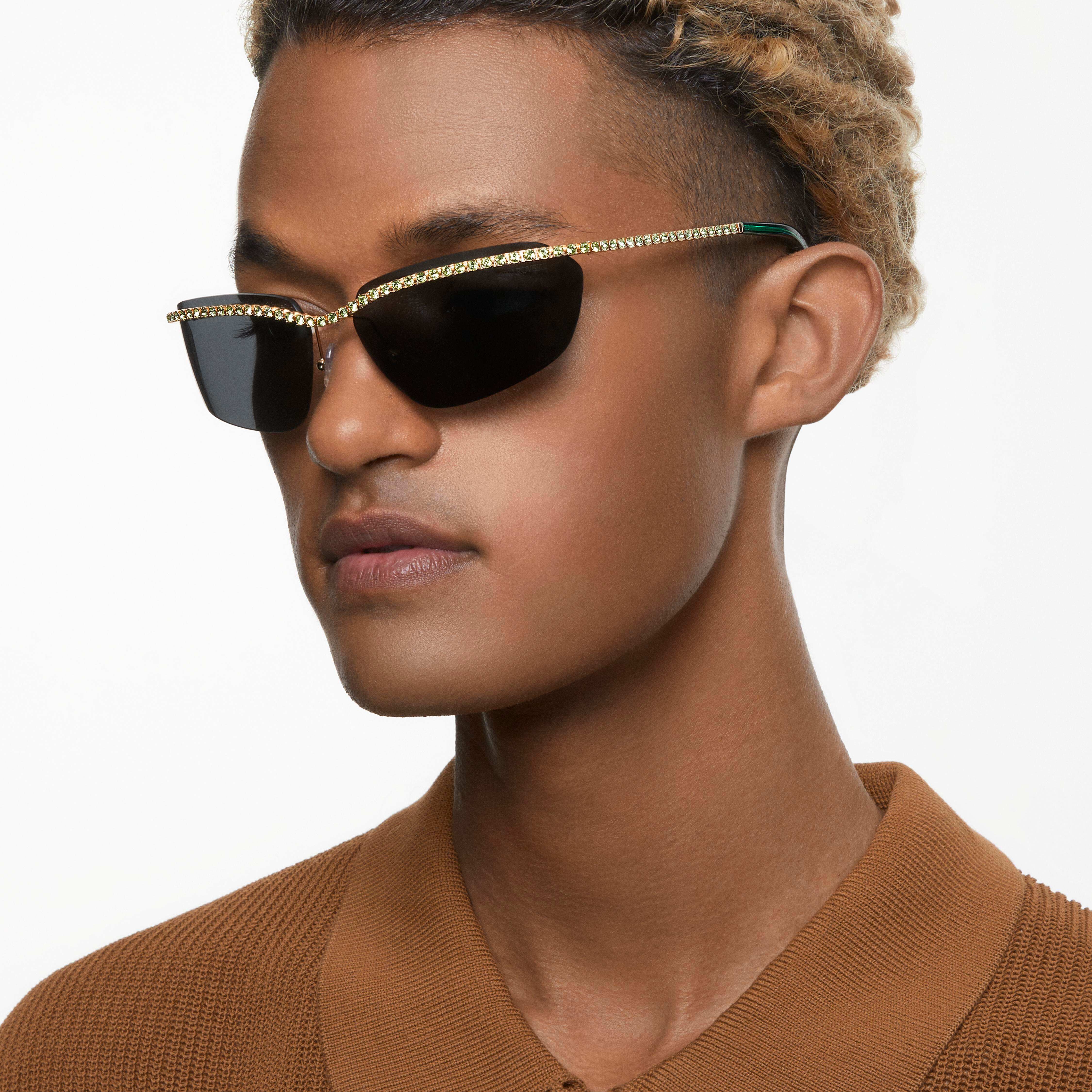 swarovski sunglasses  rectangular shape  sk7001el  black