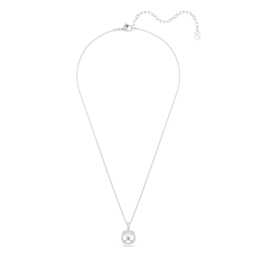 swarovski una angelic pendant  cushion cut  white  rhodium plated