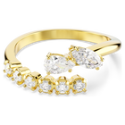 swarovski mesmera open ring  mixed cuts  white  18k gold finish