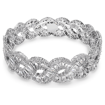 swarovski hyperbola choker  wave  white  rhodium plated