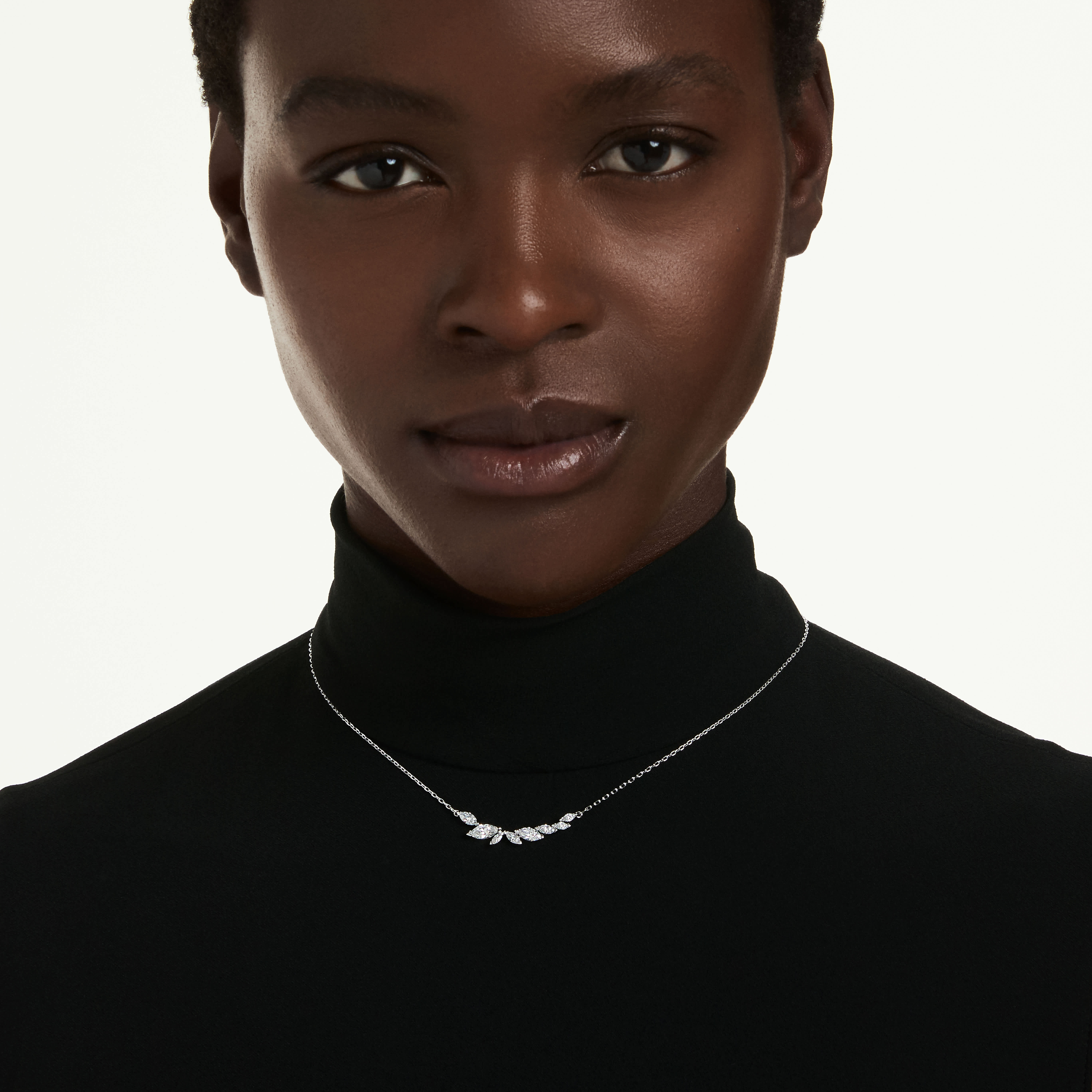 swarovski mesmera necklace  marquise cut  white  rhodium plated