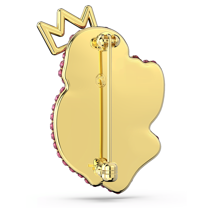 swarovski pop swan brooch  swan  pink  gold tone plated