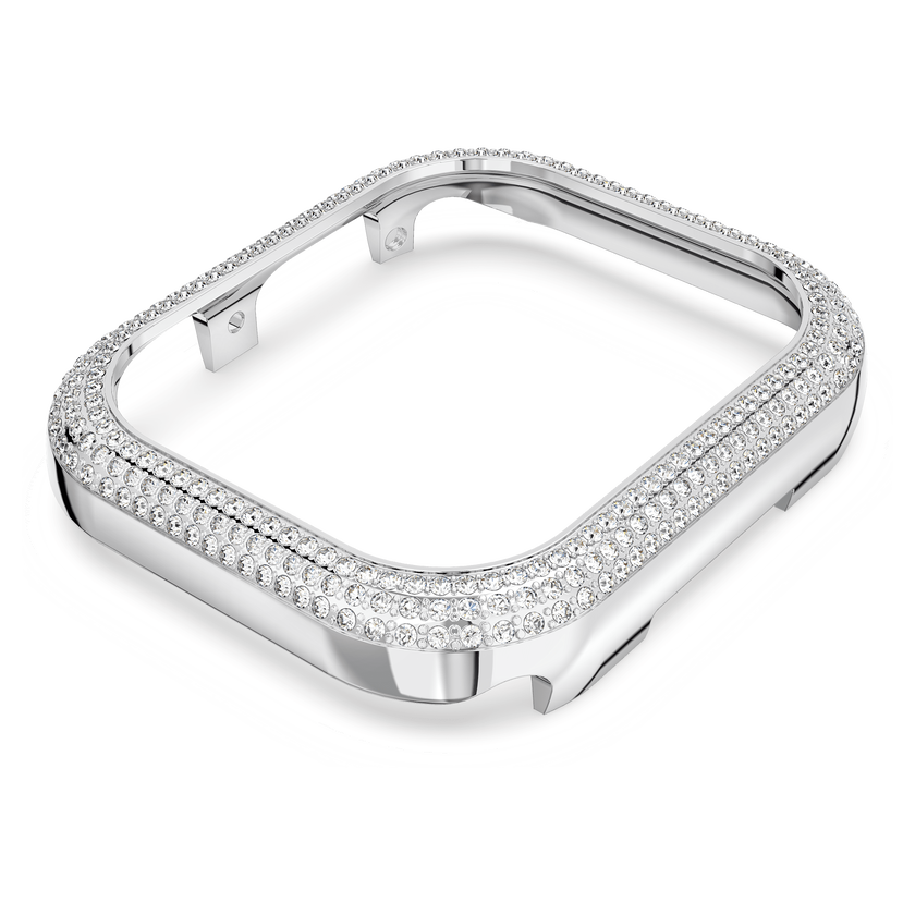 swarovski sparkling case  for apple watch  series 7  41 mm  silver tone