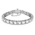 swarovski matrix tennis bracelet square cut small white rhodium plated
