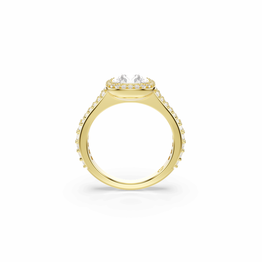 swarovski una angelic ring  cushion cut  white  18k gold finish