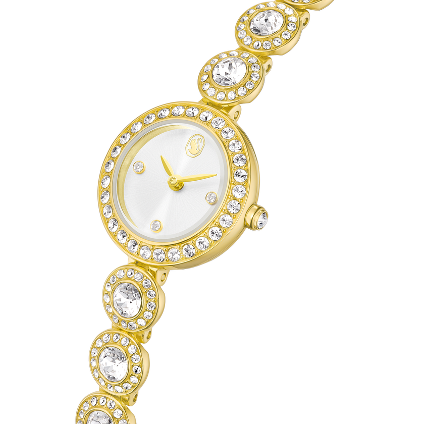 swarovski una angelic watch  crystal bracelet  gold tone  gold tone finish