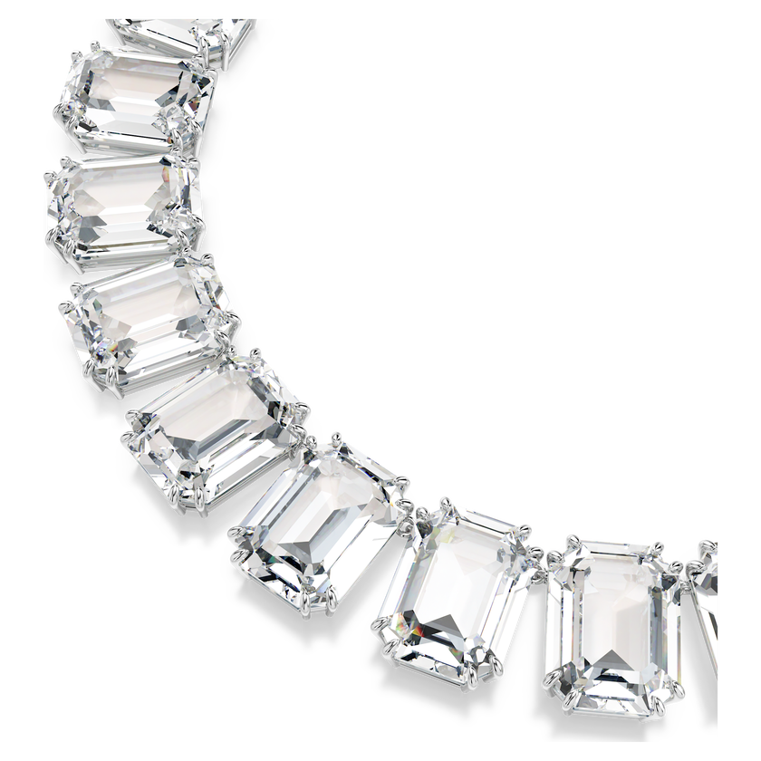swarovski millenia tennis necklace  octagon cut  white  rhodium plated