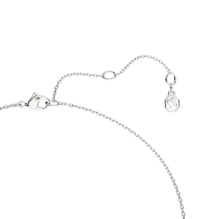 swarovski classica pendant  round cut  interlocking  white  sterling silver