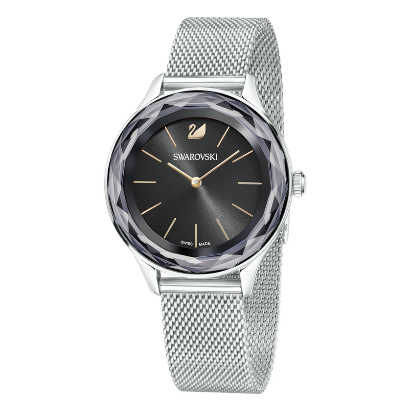 Octea Nova Watch, Milanese Bracelet, Black, Silver Tone