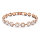 swarovski una angelic tennis bracelet round cut pav medium white rose gold tone plated