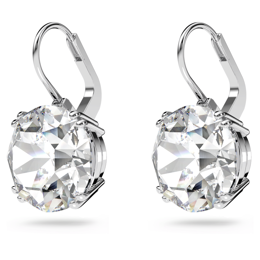 swarovski millenia earrings  round cut crystal  white  rhodium plated