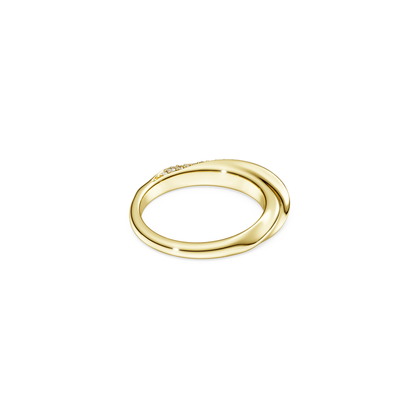 swarovski classica band ring  round cut  white  sterling silver  18k gold finish