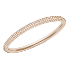 Stone Mini Bangle, White, Rose Gold Plated
