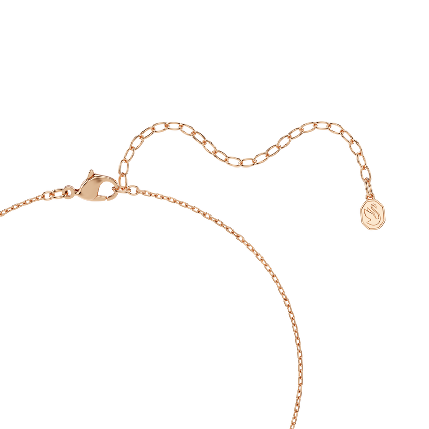 swarovski swan pendant  mixed cuts  swan  black  18k rose gold finish