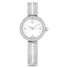 swarovski matrix pearl bangle watch  swiss made  crystal bracelet  white  stainless steel