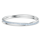 swarovski twist rows bracelet blue rhodium plated