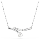 swarovski matrix necklace  round cut  white  rhodium plated