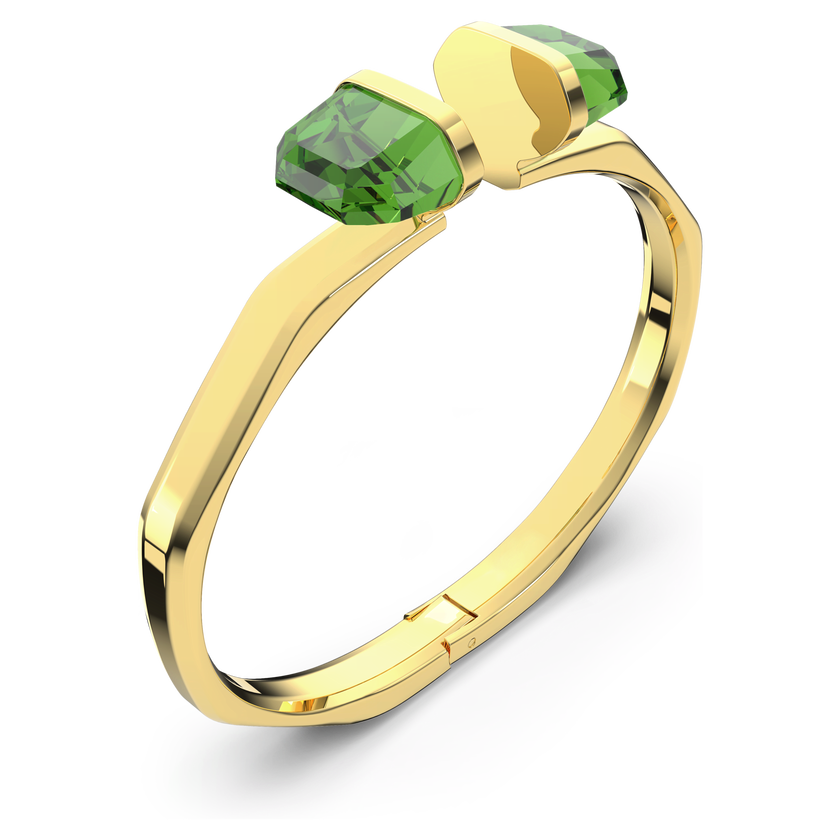 swarovski lucent bangle  magnetic  green  gold tone plated