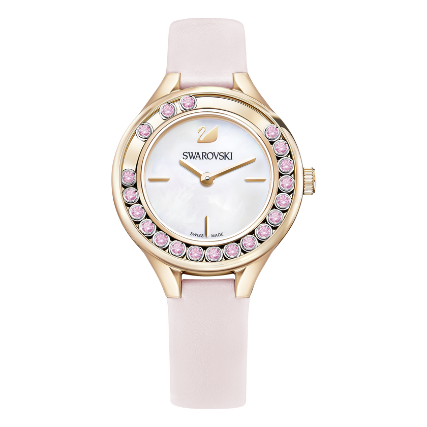 Lovely Crystals Mini Watch, Pink, Rose Gold Tone