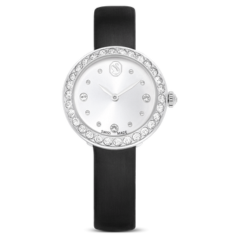 swarovski matrix tennis watch swiss made leather strap black stainless steel