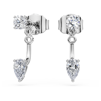 swarovski galaxy earring jackets  lab grown diamonds 0 8 ct tw  round shape  sterling silver