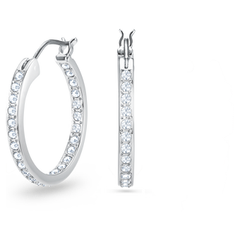 swarovski sommerset hoop earrings white rhodium plated