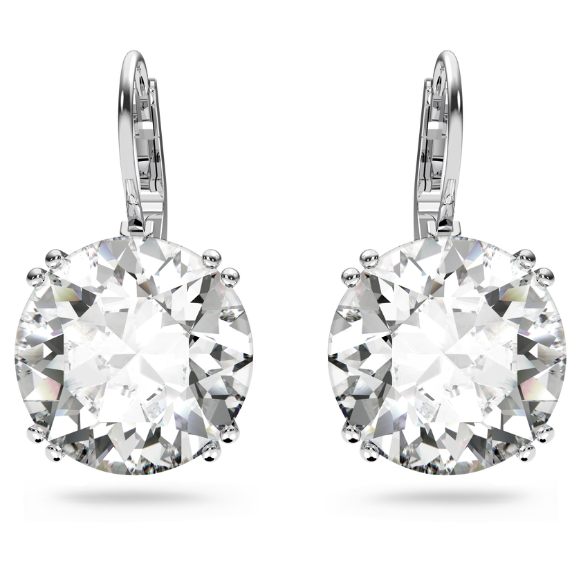 swarovski millenia earrings  round cut crystal  white  rhodium plated