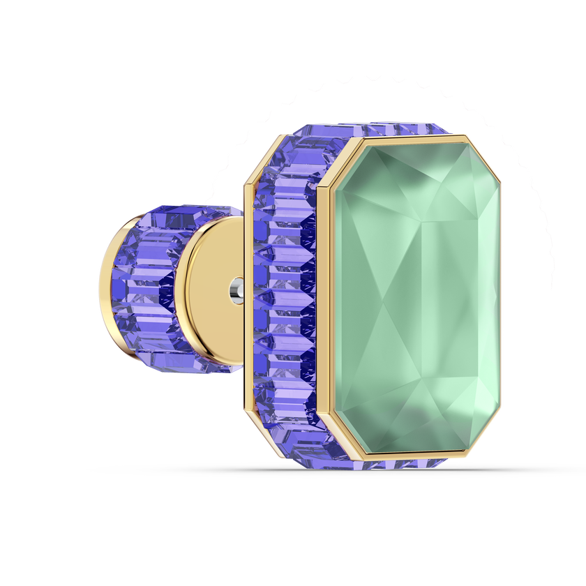 Orbita earring, Single, Octagon cut crystal, Multicolored, Gold-tone plated