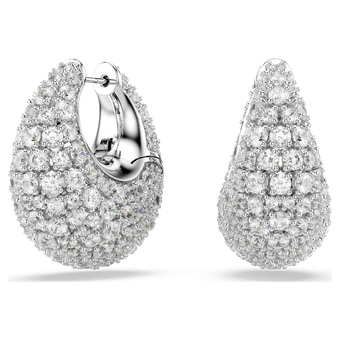 swarovski sublima earrings  large  white  rhodium plated