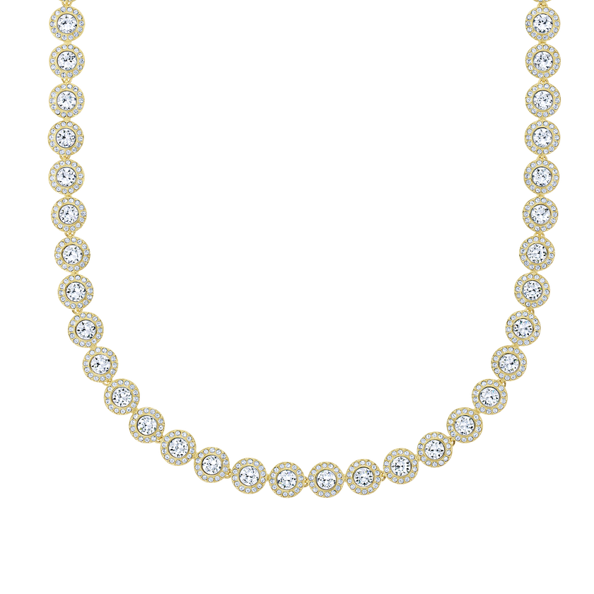 Angelic Necklace, White, Gold-tone plated