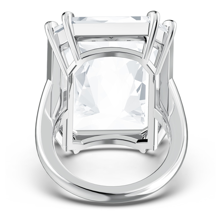 swarovski mesmera cocktail ring  oversized crystal  white  rhodium plated