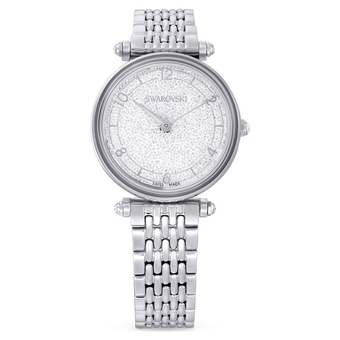 swarovski crystalline wonder watch swiss made metal bracelet silver tone stainless steel