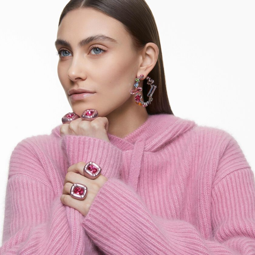 swarovski dulcis cocktail ring  pink