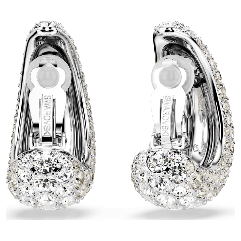 Sublima drop earrings, White, Rhodium plated | Swarovski UAE