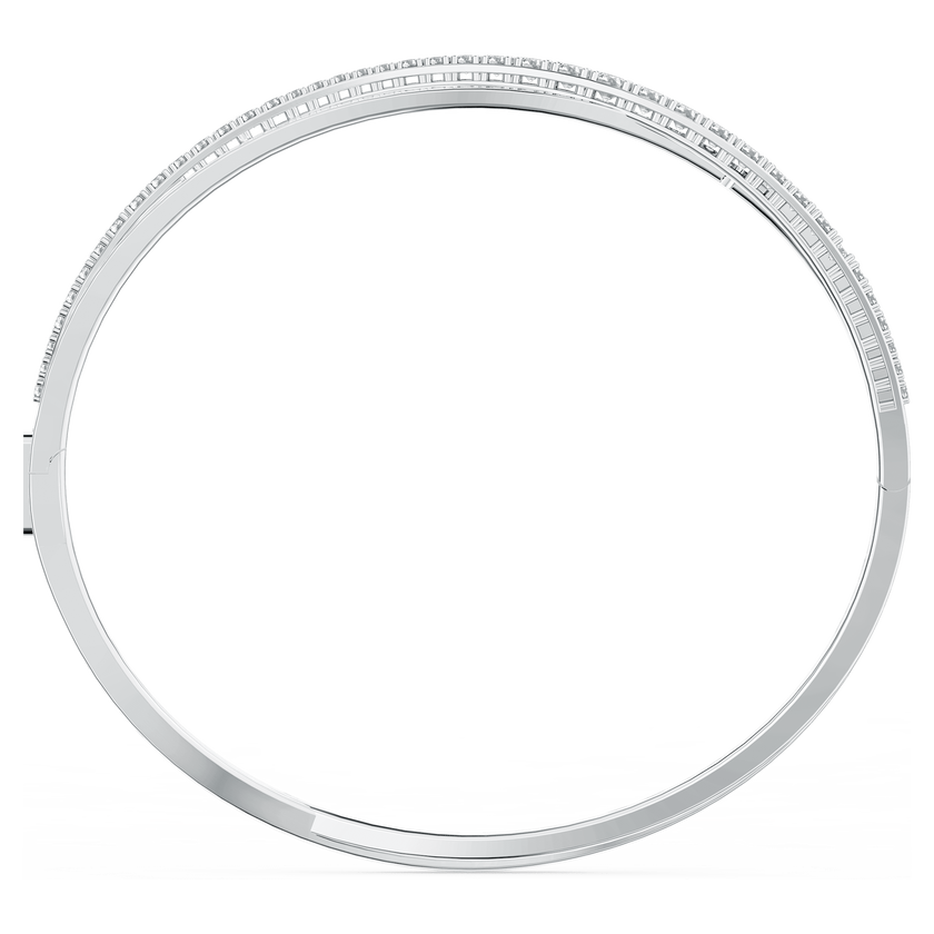 swarovski hyperbola bangle  white  rhodium plated