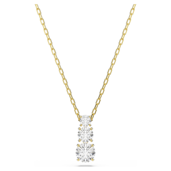swarovski stilla attract pendant round cut white gold tone plated