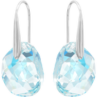 Galet Pierced Earrings, Blue, Rhodium plated